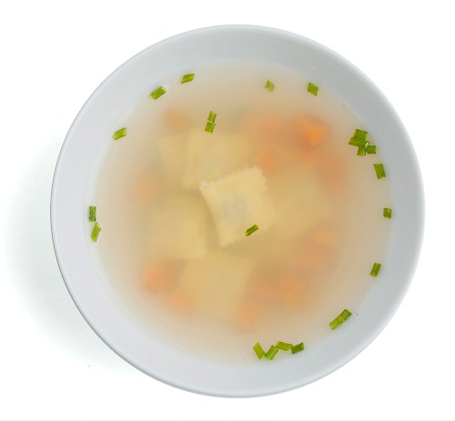 Miso soup with ravioli