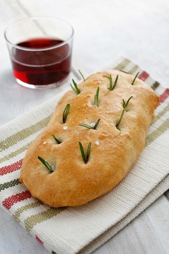 Focaccia studded with rosemary