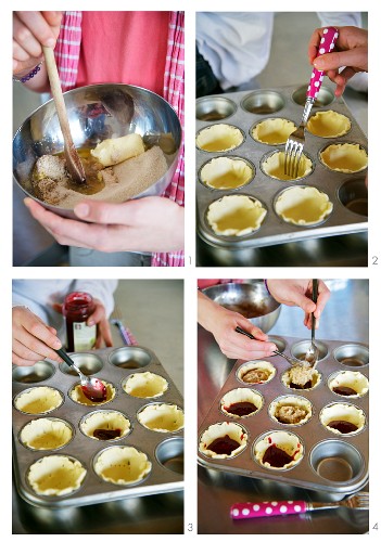 Bakewell tarts being made