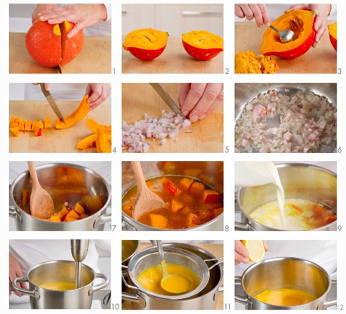 Steps for making cream of pumpkin soup