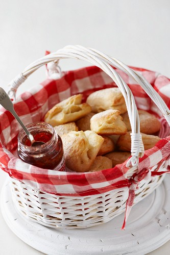 Butteries (Scottish bread) with jam