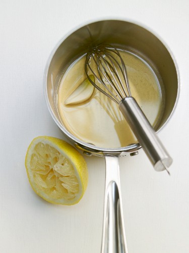 Lemon vinaigrette being prepared