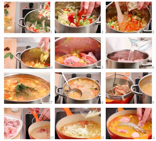 Bouillabaisse being prepared