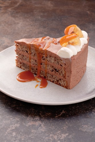 Banana and chocolate layer cake