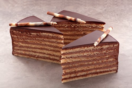 Prinzregententorte (Bavarian chocolate … – License Images – 11148167 ❘  StockFood
