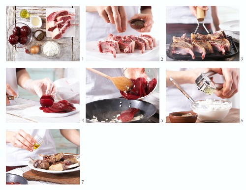 How to prepare grilled lamb chops with beetroot