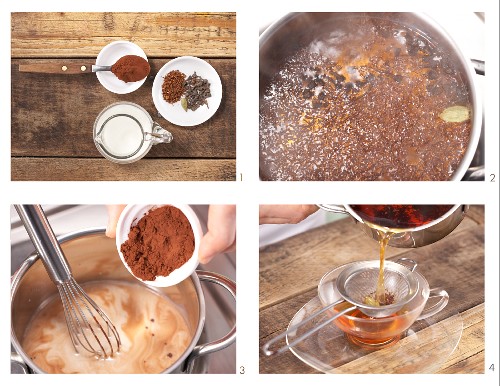 How to prepare cinnamon flower tea with chocolate foam