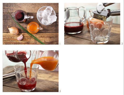 How to prepare a speedy beetroot drink with ice cubes