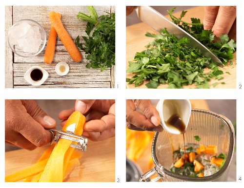 How to prepare carrot and parsley smoothie
