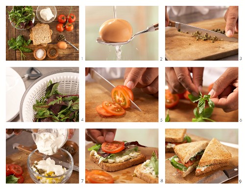 How to prepare a tomato sandwich with spicy egg cream