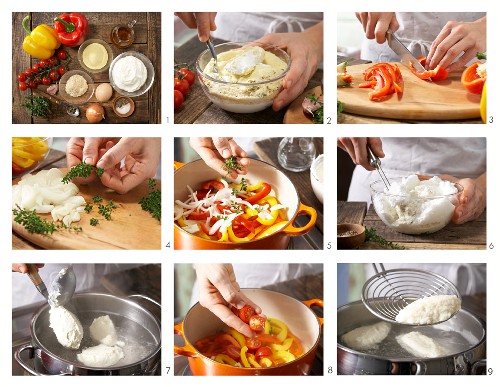 How to make quark dumplings with peppers
