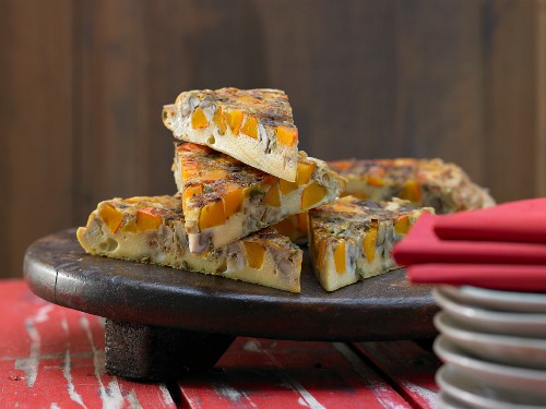 Pumpkin frittata with mushrooms and sage