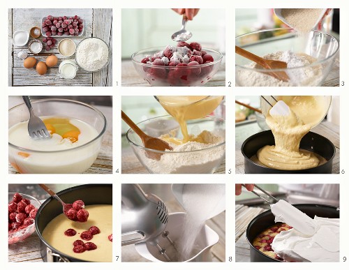 How to prepare a cherry and meringue cake