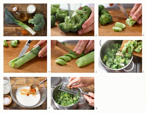 Brokkoli-Lauch-Gemüse zubereiten