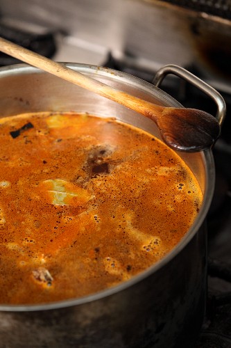 Veal stock with tomato paste