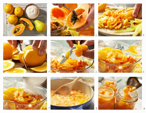 Papaya-Orangen-Marmelade zubereiten