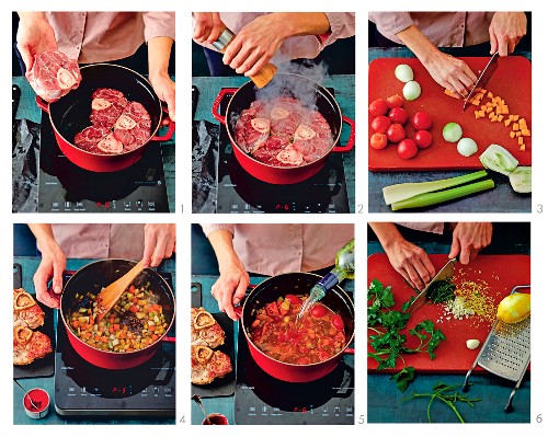 Osso bucco being made