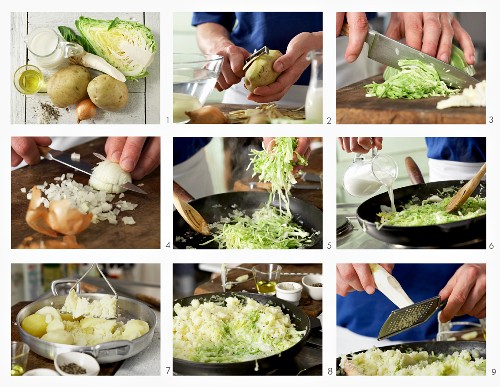 How to make mashed potatoes with pointed cabbage and horseradish