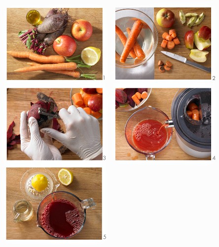 How to make carrot and apple juice with beetroot
