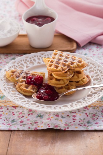 Classic waffles with red groats