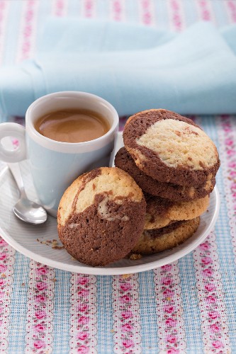 Black and white drop biscuits