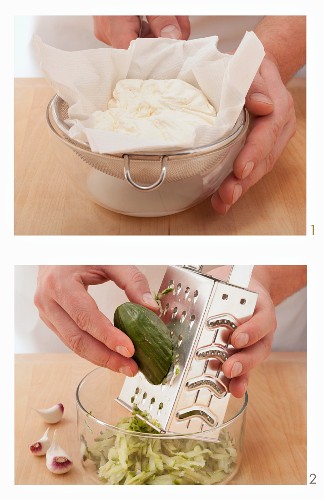 Preparing classic tzatziki