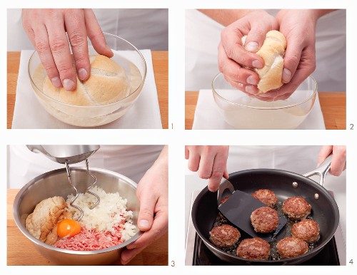 Classic meatballs being made