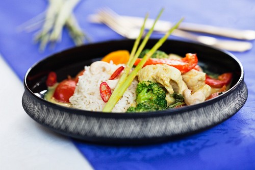Hähnchencurry mit Reis