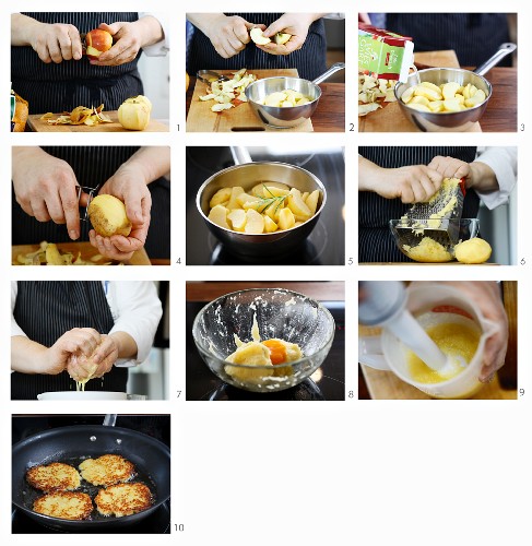 How to make potato fritters with apple sauce