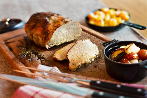 Roast pork with rosemary