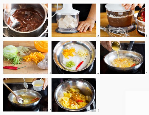 How to make soya and chocolate pudding with oranges