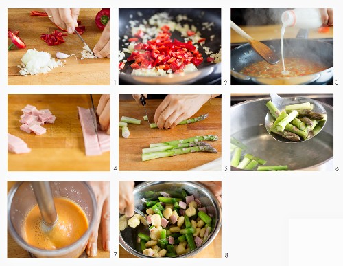 How to make gnocchi with asparagus and ham