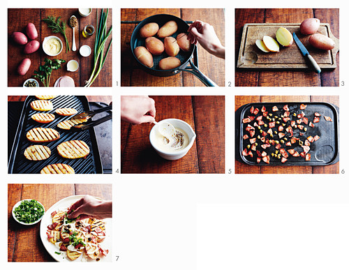 How to make grilled potatoes with bacon and capers