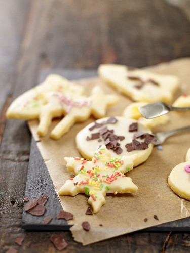 Decorated butter biscuits