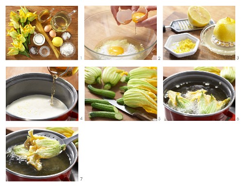 Gefüllte Zucchiniblüten mit Zitronensauce zubereiten