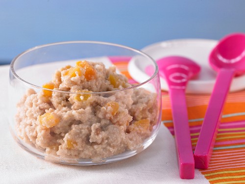 Bread and apricot baby food