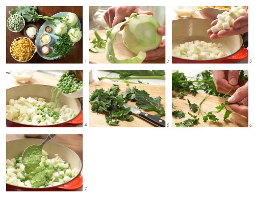 How to prepare peas and kohlrabi