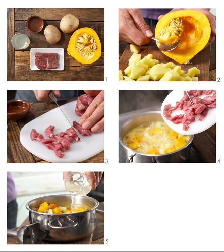How to prepare pumpkin and lamb purée