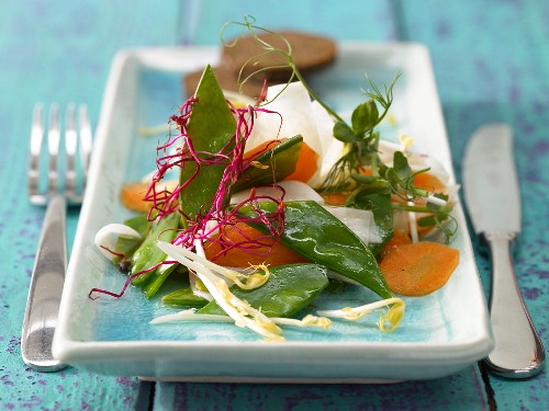 May turnip salad with beansprouts