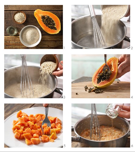 How to prepare semolina pudding with papaya