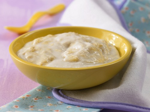 Creamed rice with bananas