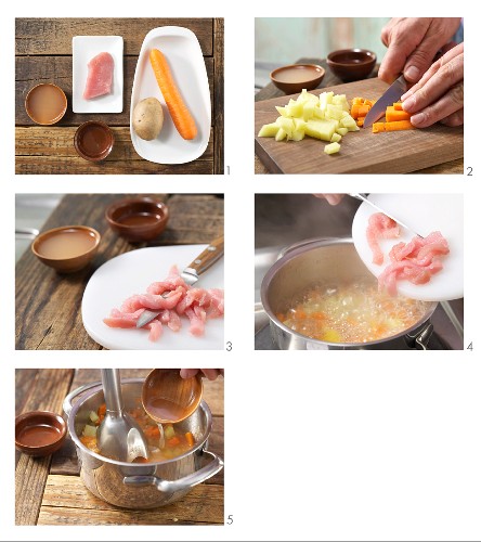 How to prepare carrot & pork purée
