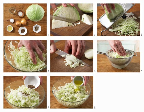 How to prepare white cabbage salad with caraway