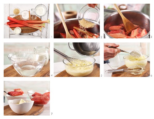 How to prepare rhubarb compote with vanilla cream