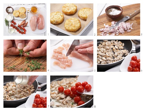 How to prepare chopped chicken with hash browns