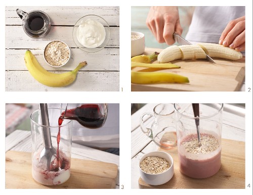 How to prepare a cherry and banana oat drink