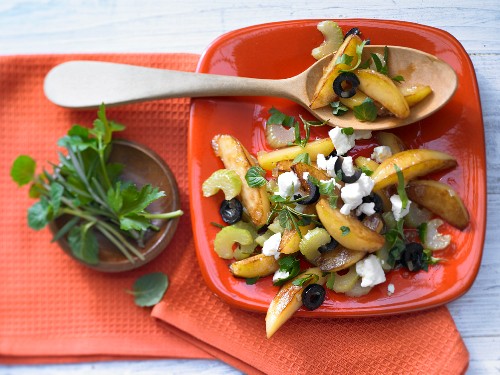 Greek-style potatoes with rosemary and sheep's cheese