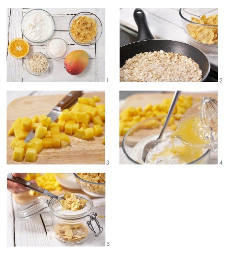 How to prepare coconut and mango muesli
