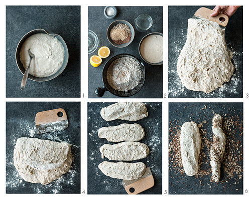 Seeded bread twists being made