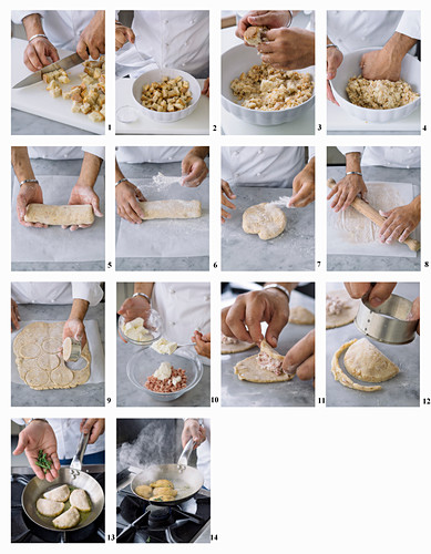 Brottäschchen mit Wurst-Ricotta-Füllung zubereiten